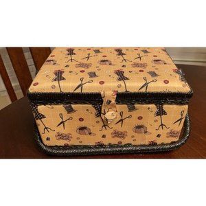 SINGER Sewing Basket with Sewing Kit Accessories (Yellow Vintage)